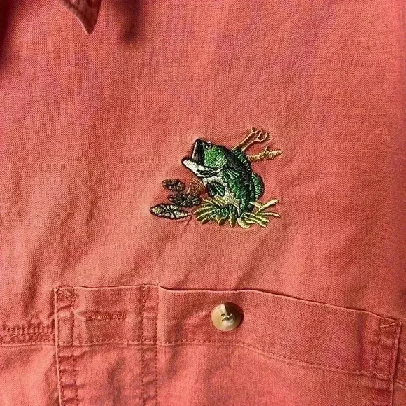 RedHead Short Sleeve Button Up Fishing Shirt Bass Logo Size XL - Picture 4 of 7